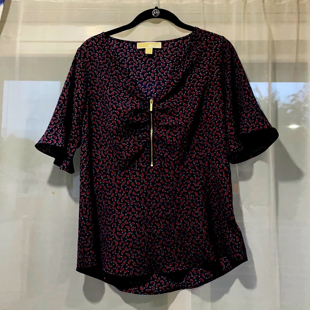 Michael Kors medium top blue with red paisley